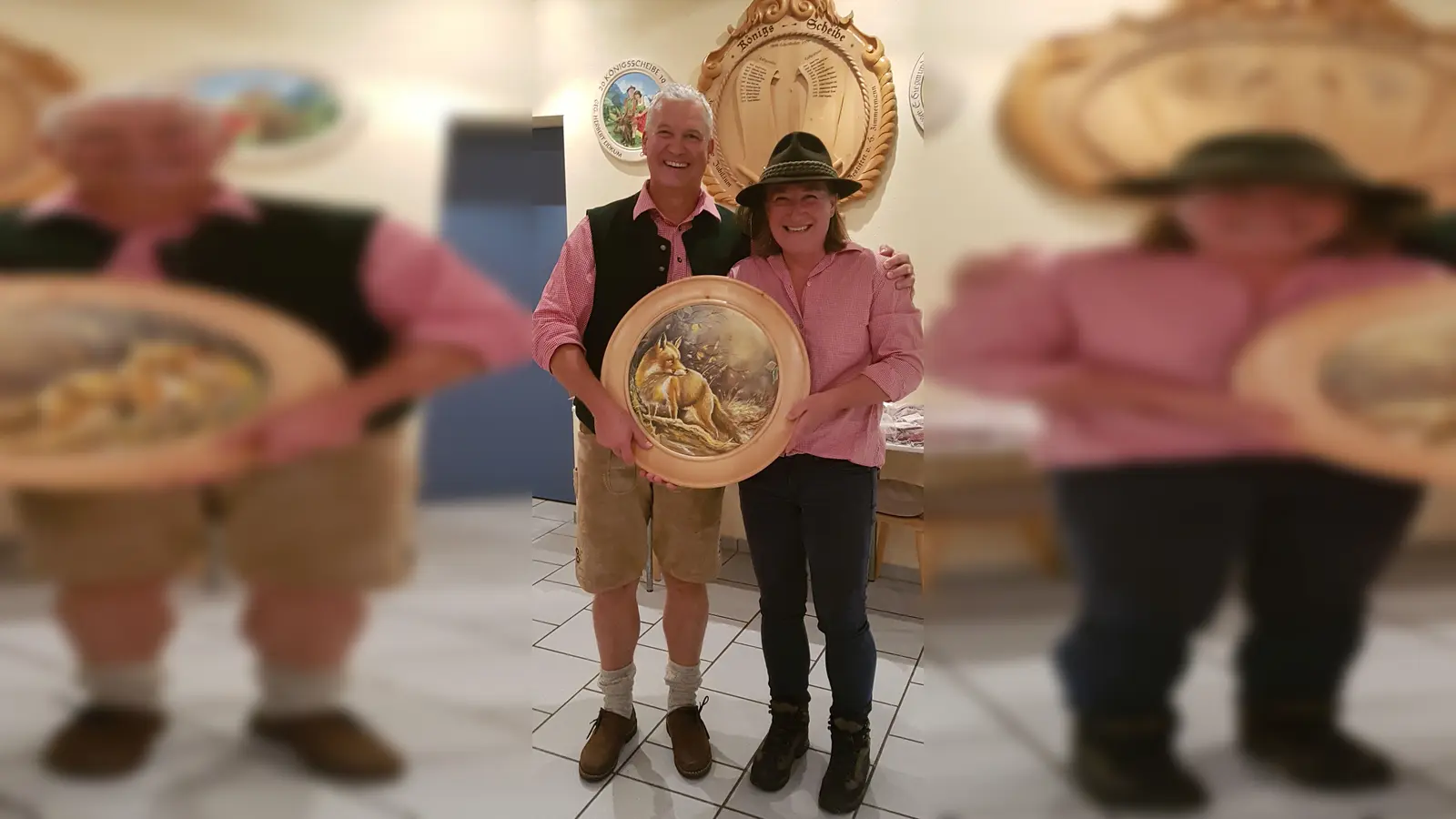 1. Schützenmeister Rudolf Pauli und Priska Weber beim Wildererschießen der Sportschützen. <br> (Foto: VA)