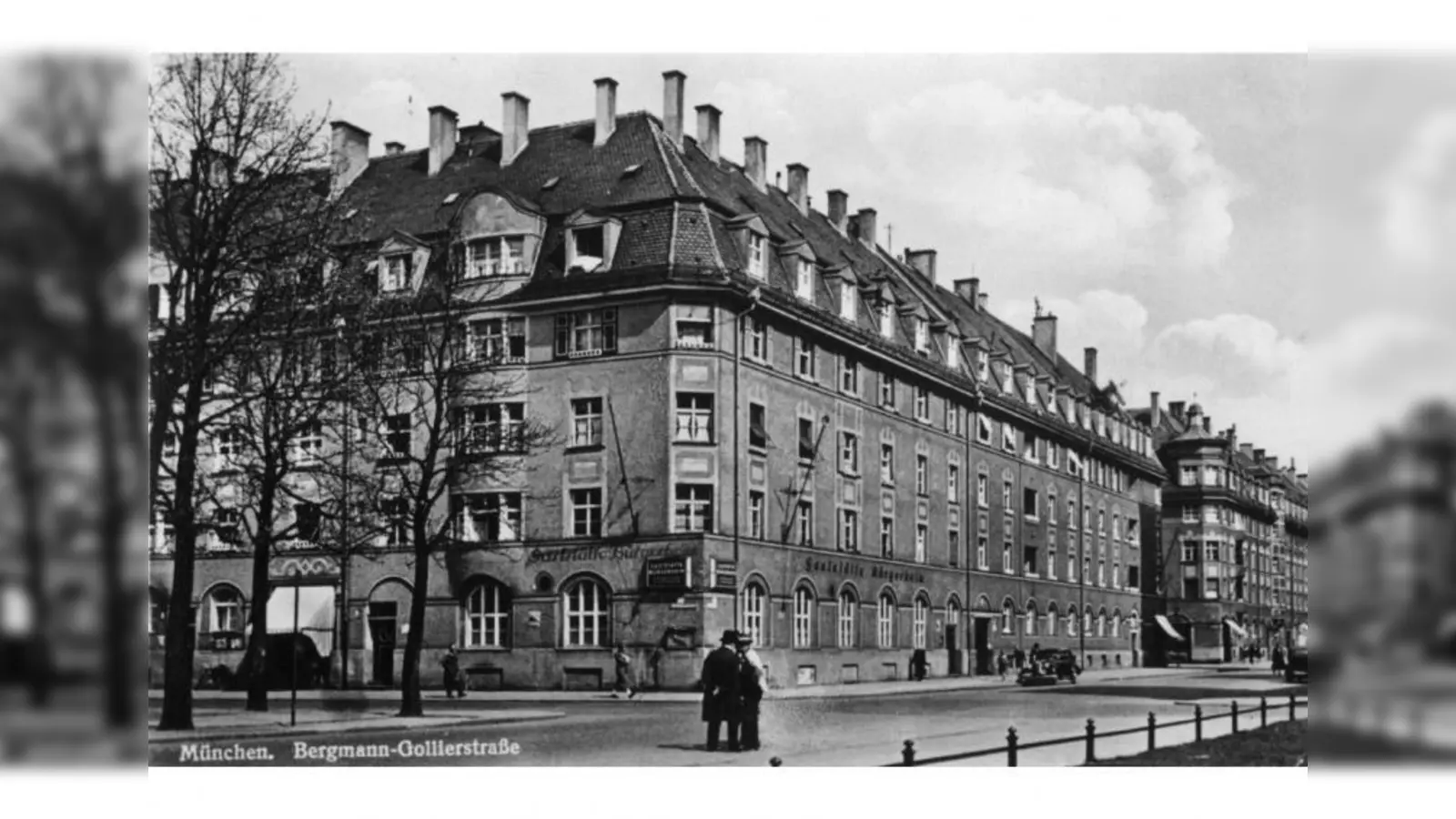 Gibt es auch heute noch: Das Augustiner Bürgerheim an der Ecke Bergmann- und Gollierstraße, ca. 1930. (Foto: Wohnungsgenossenschaft München-West eG)