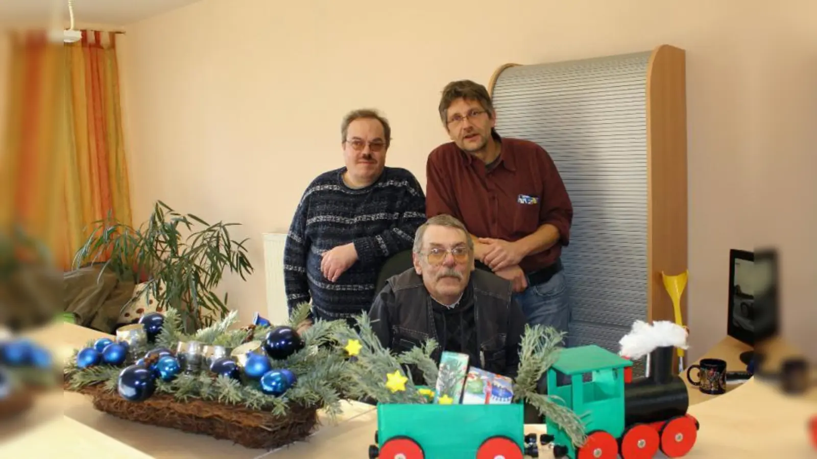 Im Empfang des Verdihauses: Martin Bachmann, Gerhard Esser und Michael Liebmann (v.l.) (Foto: US)