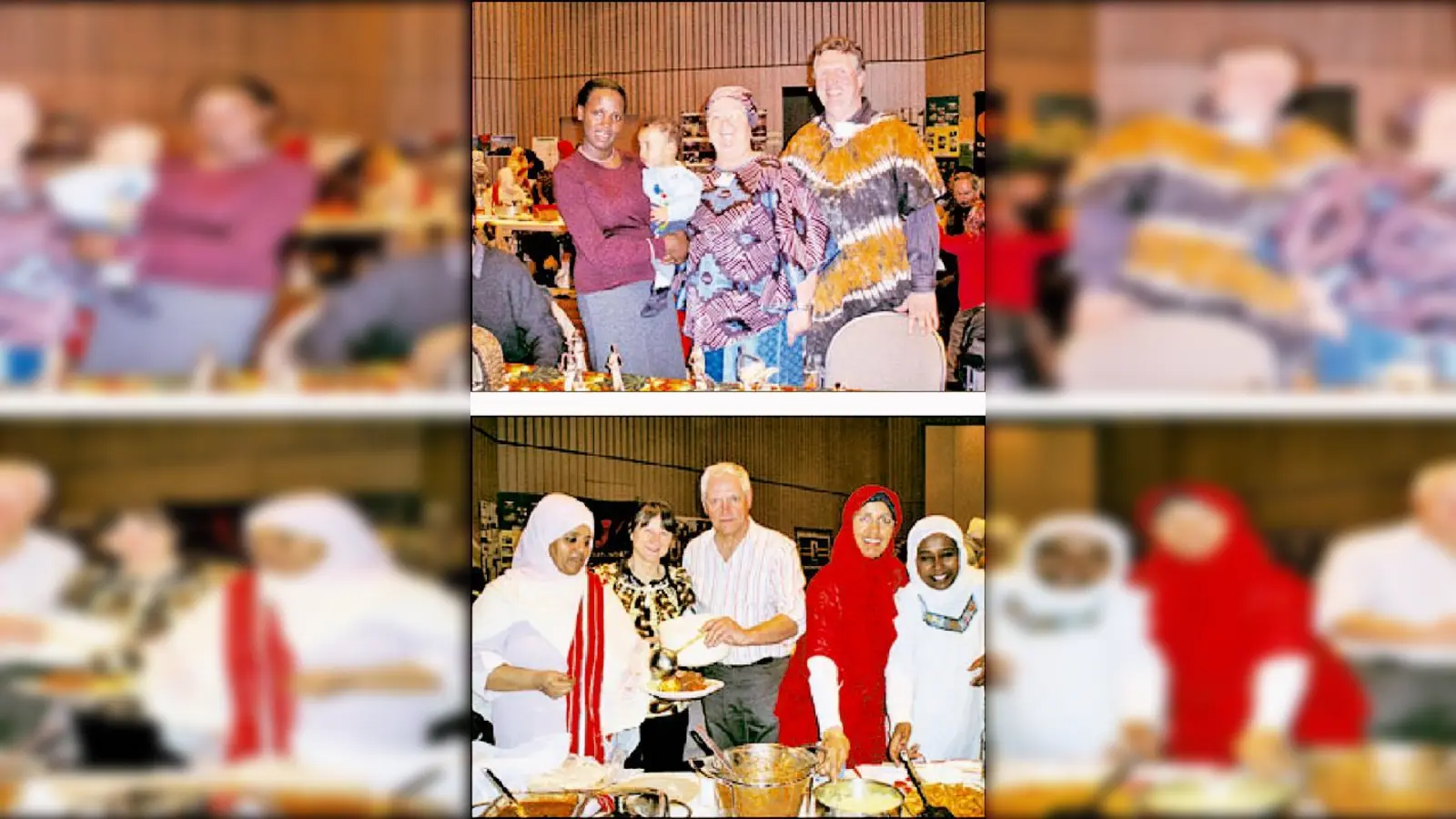 Blandine Umuraza, Christiane Hans und Hans-Werner Jacobsen stellten ein Projekt in Ruanda vor (oben). Gemeinsam kochen und genießen war das Motto des  (Foto: (v. l.) Amina Salih, Ursula Schulze, Ulrich Pabst, Elham Abdelhassib, Zara Zintl. Fotos (hw)