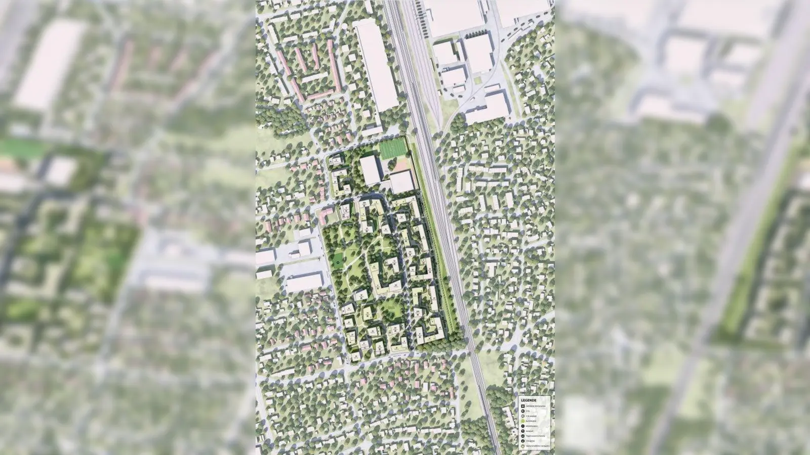 Der Baustart für das Quartier auf dem Kirschgelände ist für 2022 geplant. Die Realisierung soll in drei Bauabschnitten erfolgen. (Foto: ALLPG / Hilmer Sattler Architekten mit Keller Damm Kollegen)