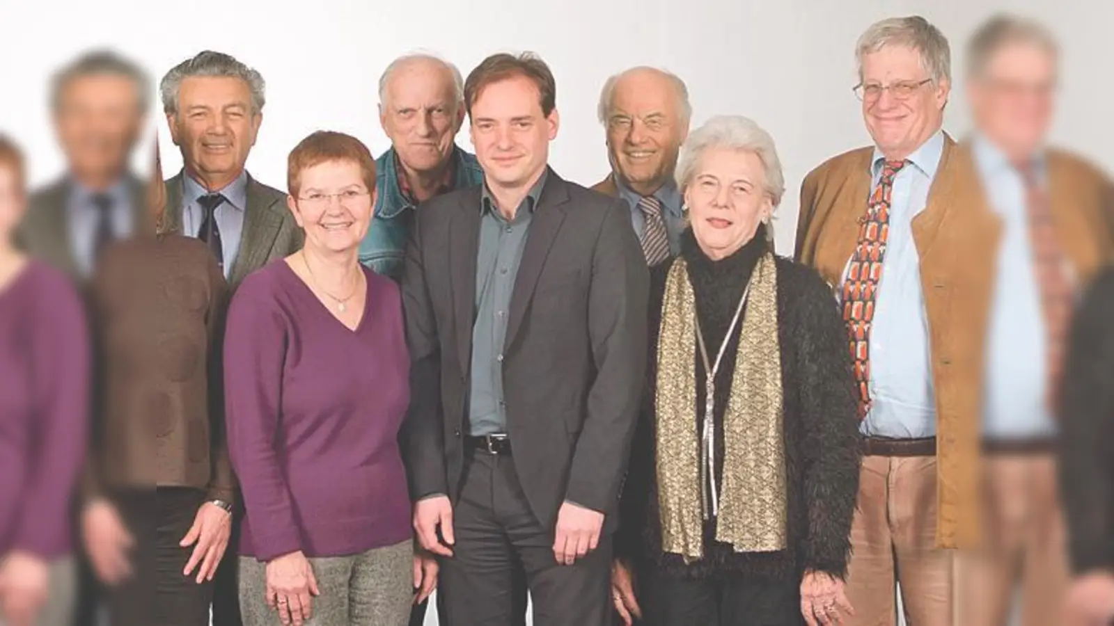 Josef Schrank, Gertrud Ziegltrum, Otto Martinek,  Ingo Mittermaier, Erich Ziegltrum, Lotte Elenz und Peter Wagner (v. li.).  (Foto: Brigitte Morgenstern)