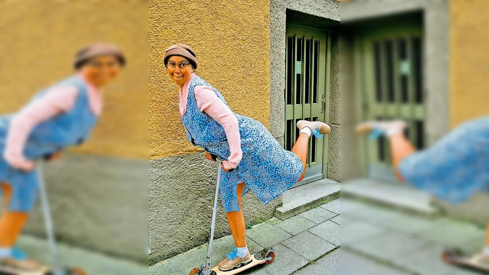 Die Komödiantin Irmgard von Oesen als »Tante Frieda« in ihrem neuen Programm.	 (Foto: VA)