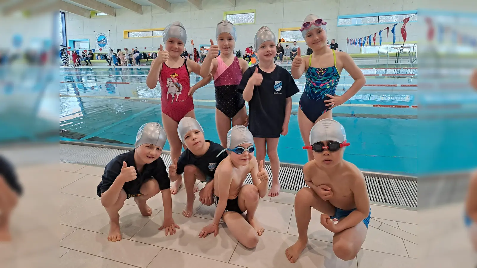 Das Bambinischwimmen in Erding war für die jungen Nachwuchstalente des TSV Eintracht Karlsfeld ein toller Erfolg. (Foto: TSV Eintracht Karlsfeld)