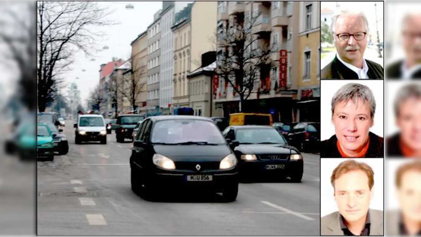Streiten um die verkehrsreiche Rosenheimer Straße (von oben): Mario Schmidbauer (CSU), Lydia Dietrich (Grüne) und Ingo Mittermaier (SPD). 	 (Fotos: js/Parteien)