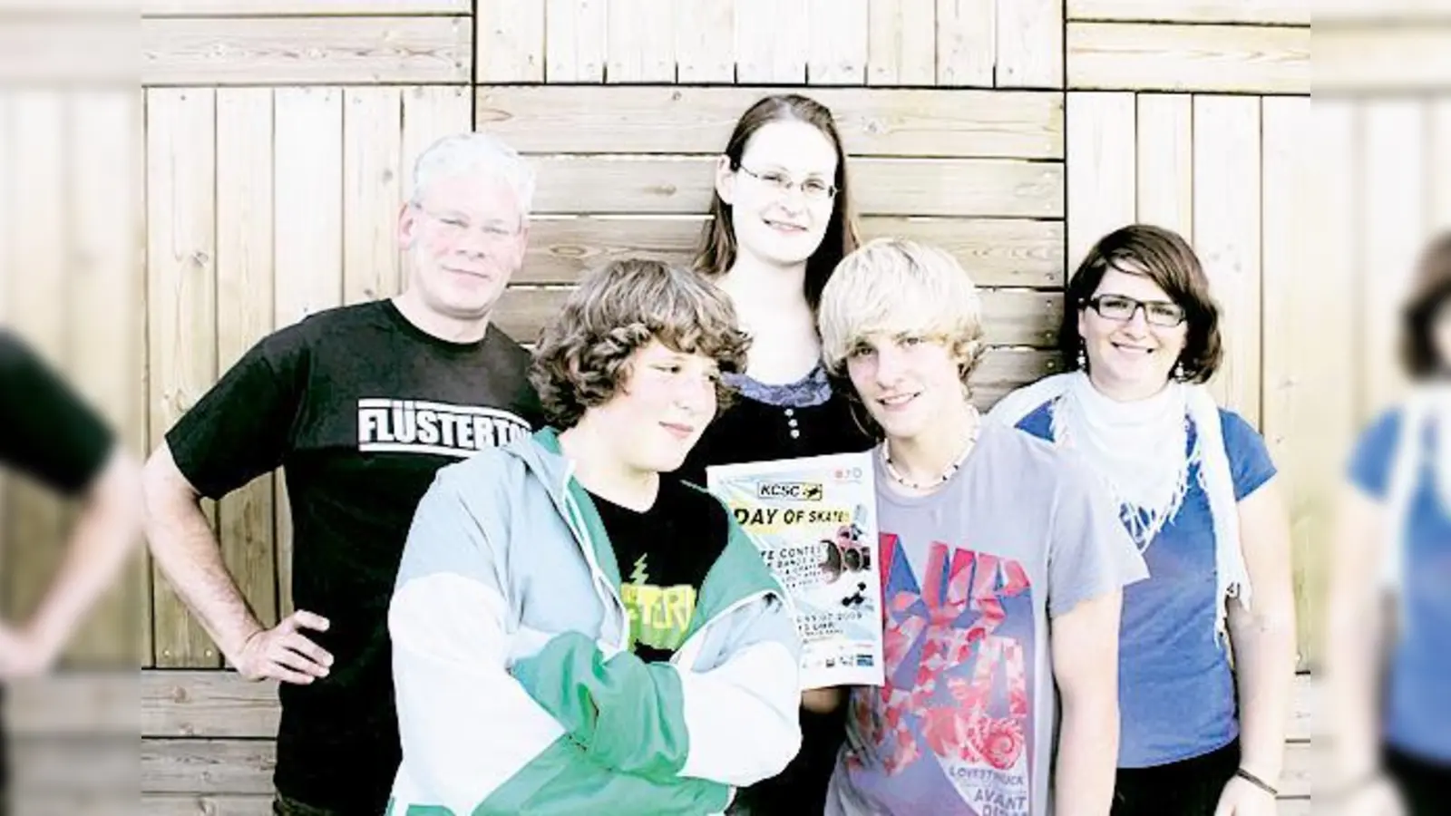 Freuen sich auf den Day of Sakte auf der Flugbahn: (v. l.) Christian Schüehle (Gleis 3), Fabian Kortum (KCSC), Verena Reichel (Moja), Simon Felber(KCSC) und Trixi Fuchs (Gleis 3). (Foto: Privat)