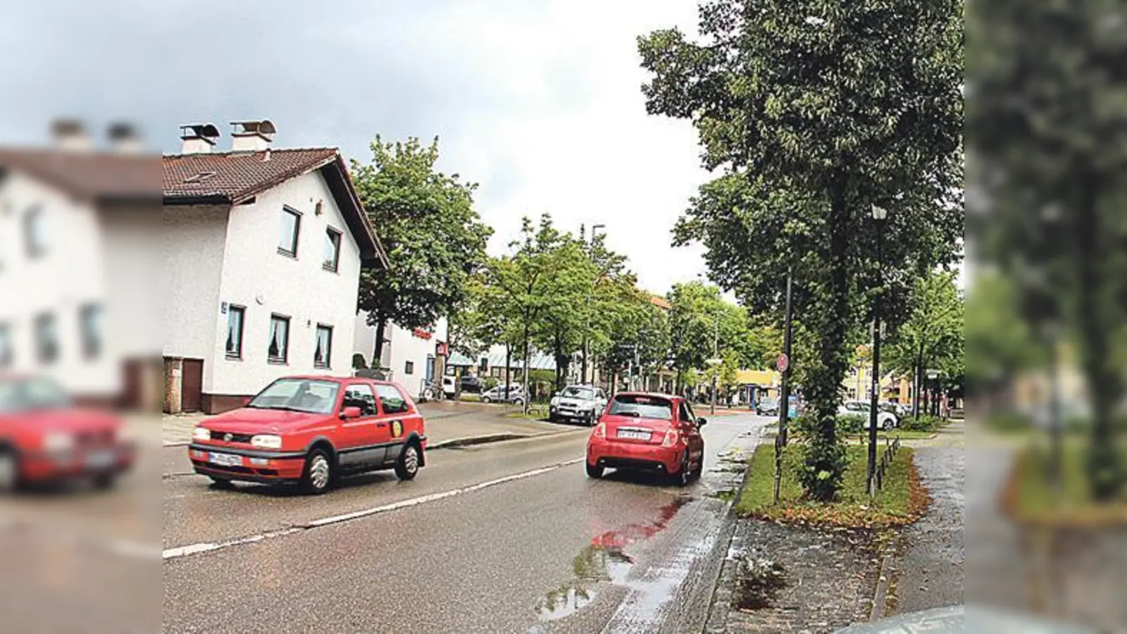 Ein mobiles Verkehrs-Messgerät soll an verschiedenen Stellen im Stadtteil zum Einsatz kommen  wohl auch an der Putzbrunner Straße  hier kurz vor dem Pfanzeltplatz.	 (Foto: RedP)