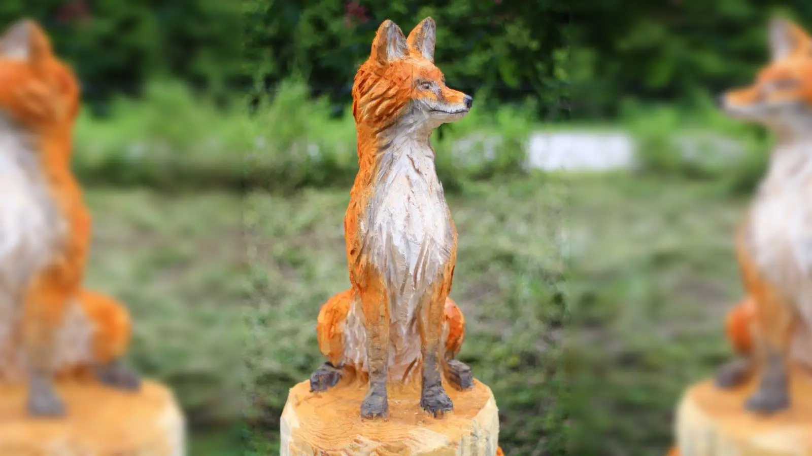 Ein Fuchs für Haus und Garten: Die Holzskulptur stammt von der Künstlerin Betina Fichtl. (Foto: © Veranstalter)