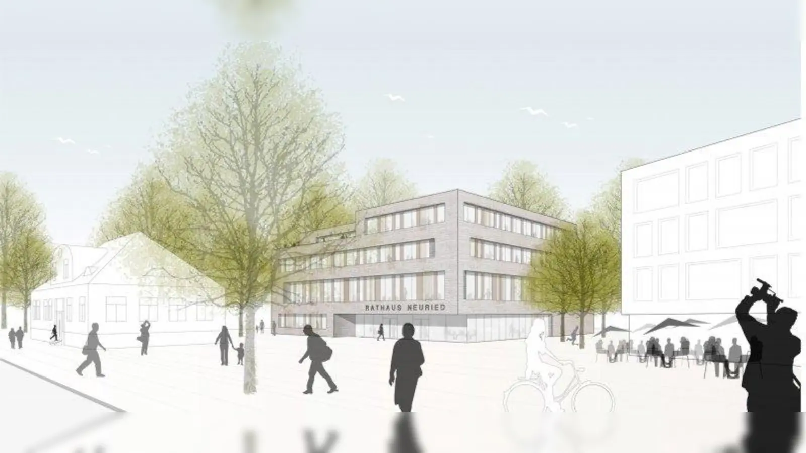 Entwurf zur Ortsmittengestaltung in Neuried: Der 1. Preis geht an Ackermann + Renner Architekten (Berlin) gmeinsam mit raum + zeit Landschaftsarchitektur Stadtplanung (Landshut). (Foto: Ackermann + Renner Architekten)