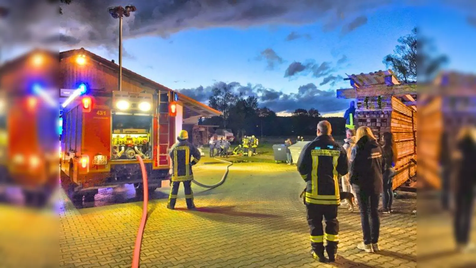 Einen perfekten Löscheinsatz zeigten die Feuerwehrleute der FFW Steinebach-Auing. (Foto: FFW Steinebach-Auing)