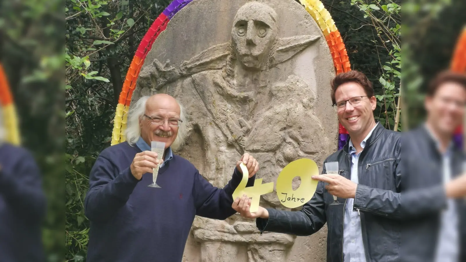 Mario Nieddu (links) und Peter Denkscherz feierten mit dem Sardischen Krieger 40. Geburtstag. (Foto: pr)