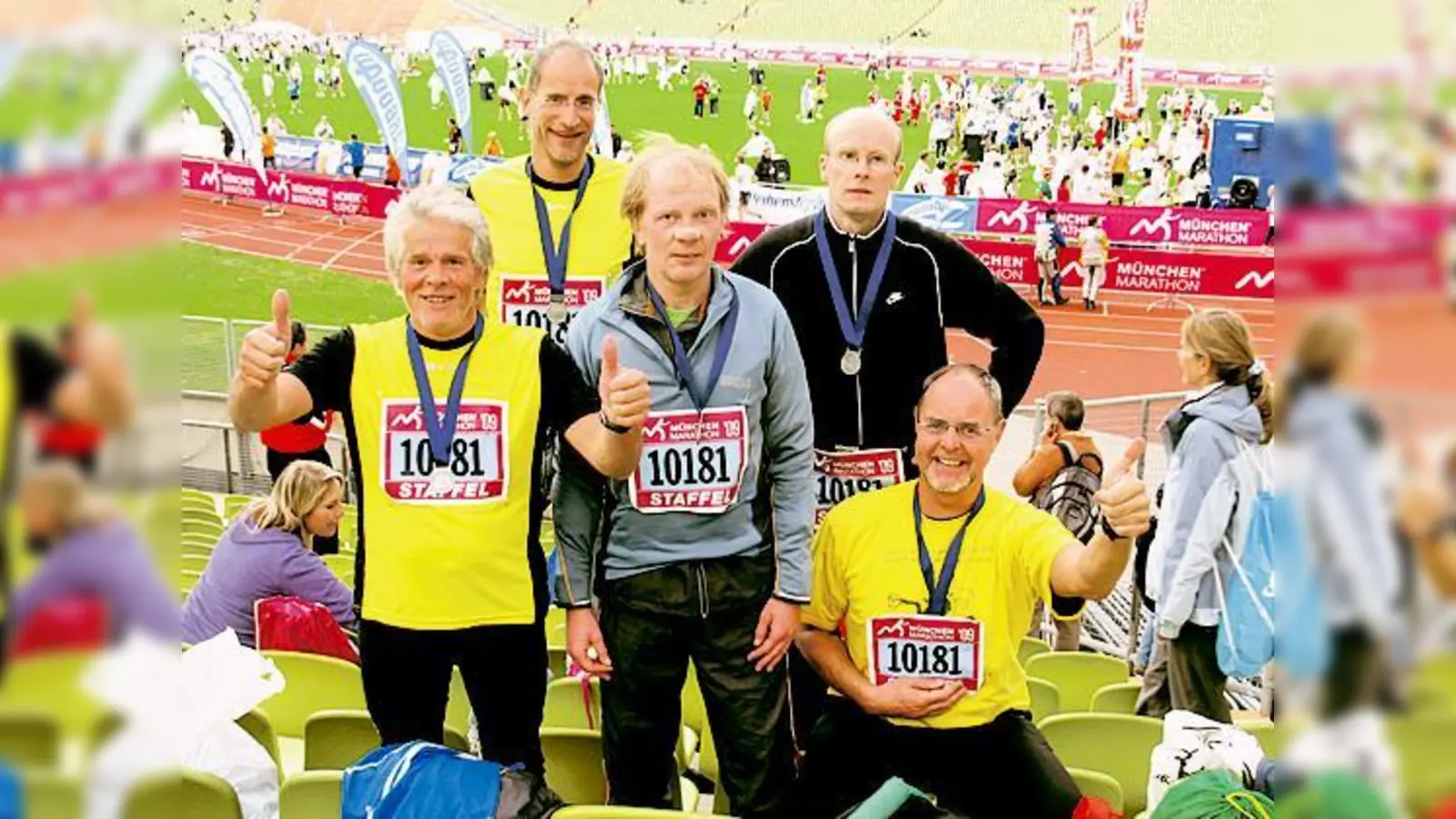 Zufrieden mit dem Ergebnis: Die Marathonstaffel des TSV München Nord-Ost.	 (Foto: Privat)