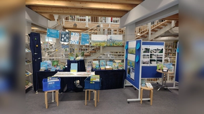 Bis zum 14. August dreht sich in der Stadtbücherei alles ums Thema Wasser. (Foto: Stadtbücherei Weilheim)