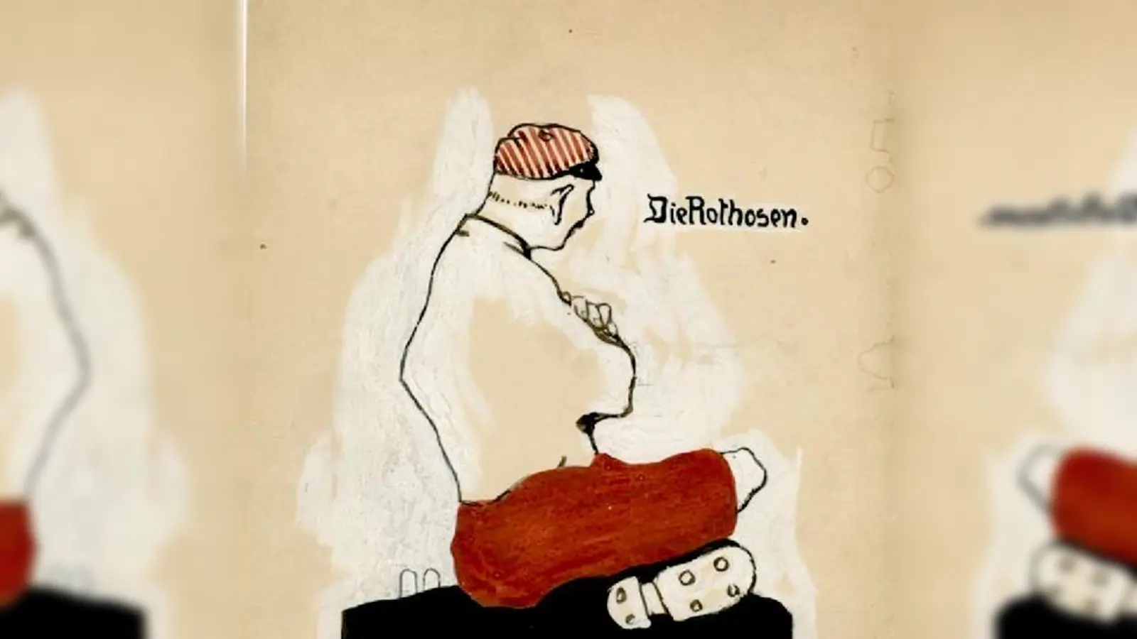 Als sich der FC Bayern im Jahre 1906 als Fußball-Abteilung dem Münchner Sport Club anschloss und fortan deren auffällig roten Hosen trug, schuf Sepp Mauder die Grafik »Die Rothosen«.	 (Foto: VA)