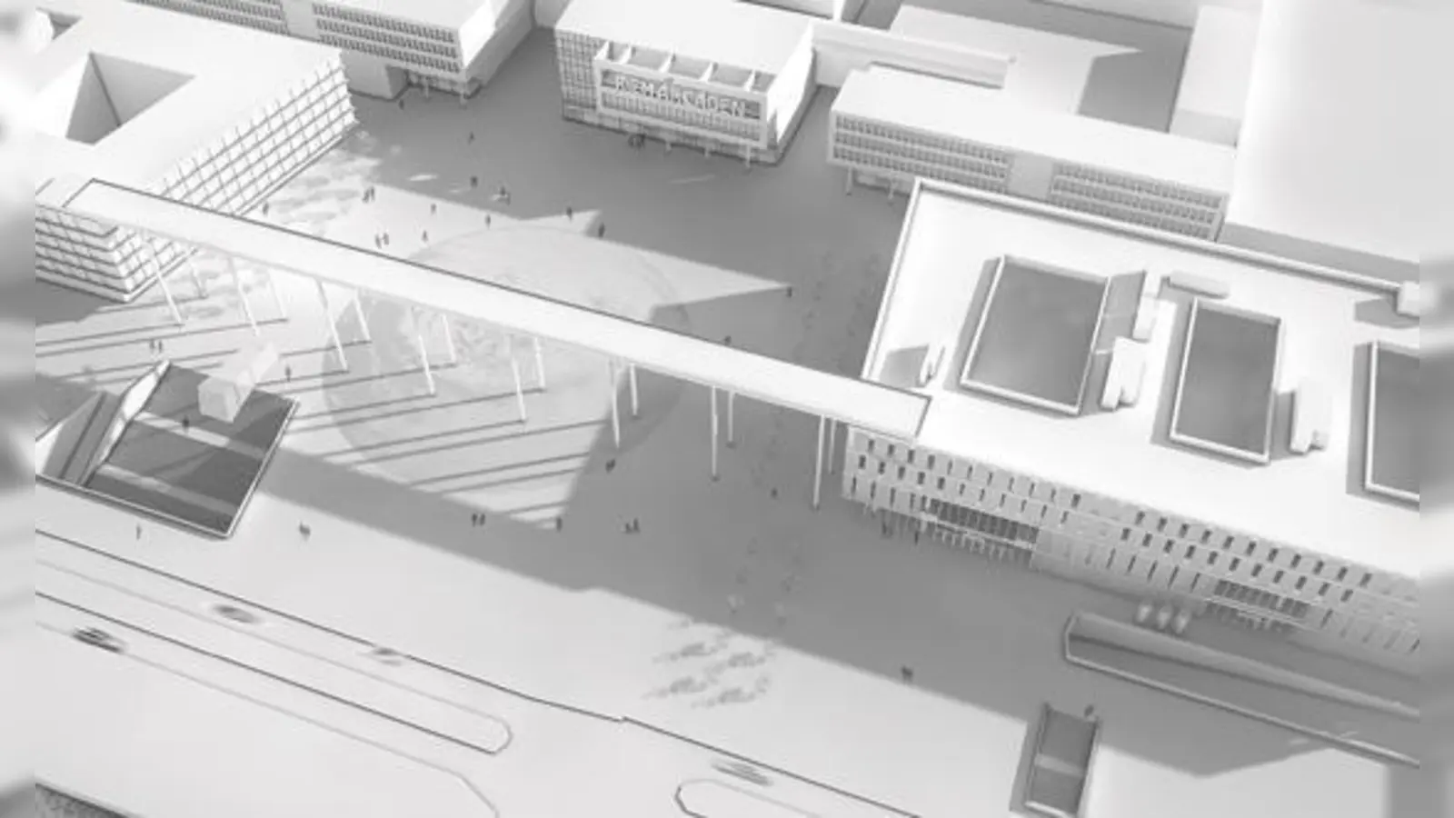 Wie eine Spange schließt der Portikus den Rahmen um den Willy-Brandt-Platz.  (Foto: Allmann Sattler Wappner Architekten)