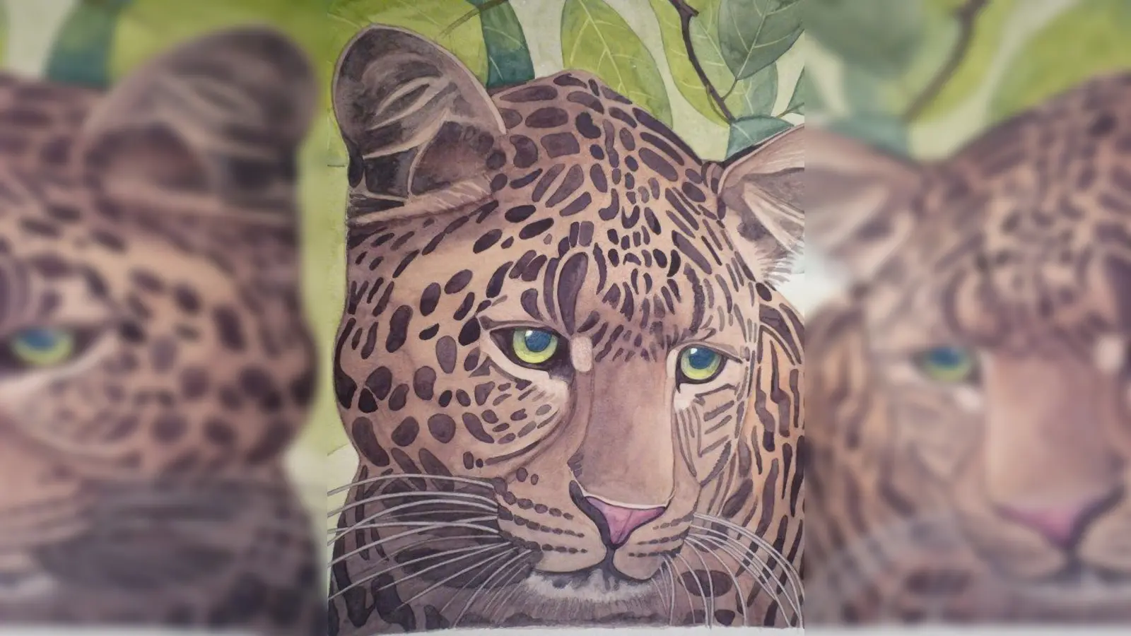 Das Aquarell „Leopard” ist 40x50 cm groß. (Foto: pi)