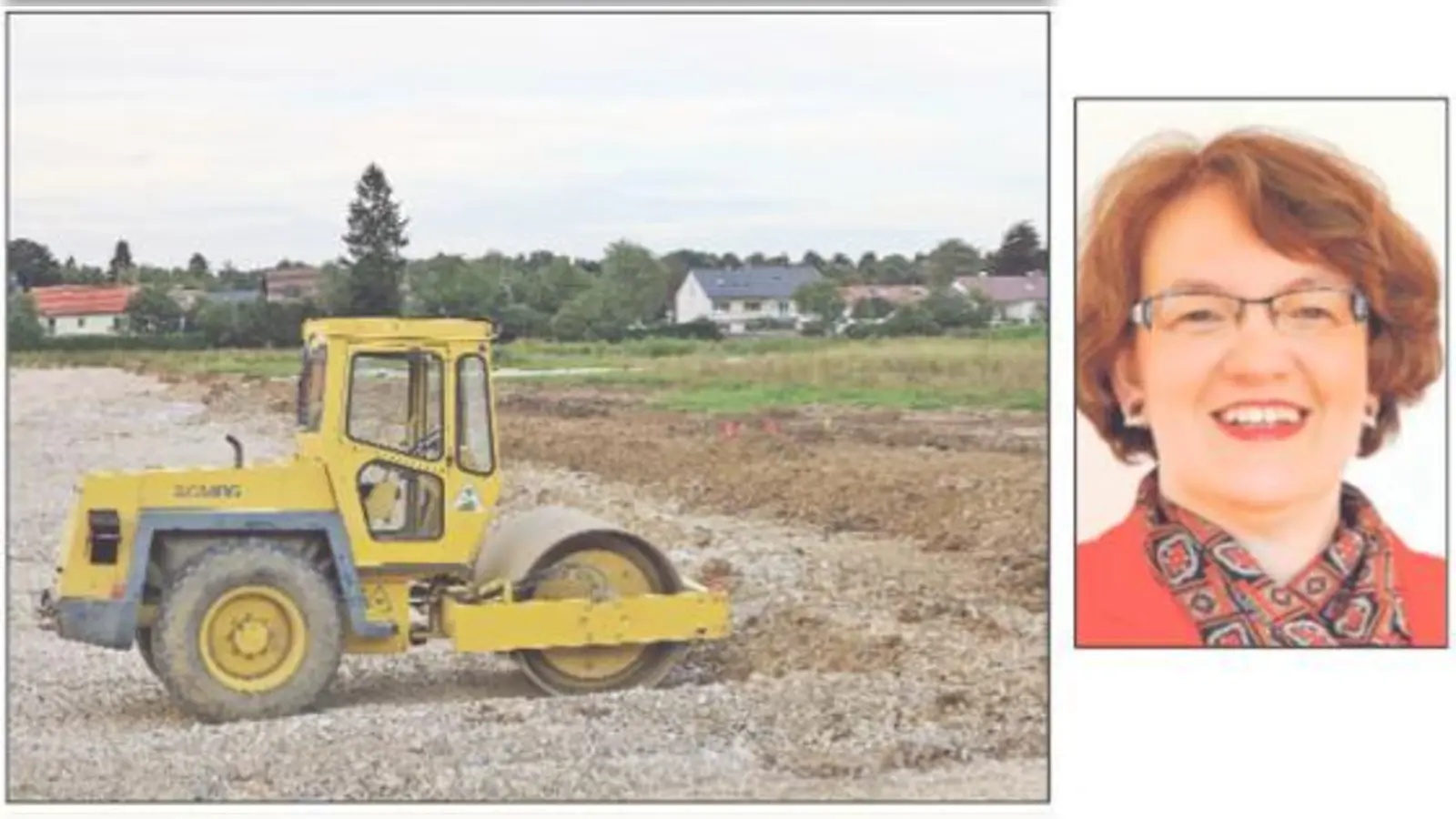 Erste Bagger zwischen den Grünflächen künden schon von der kommenden Großbaustelle im Neubaugebiet Hockäckerstraße. Christine Strobl, Münchens Dritte Bürgermeisterin, plant neue Jugendeinrichtungen.	  (Fotos: bus/VA)