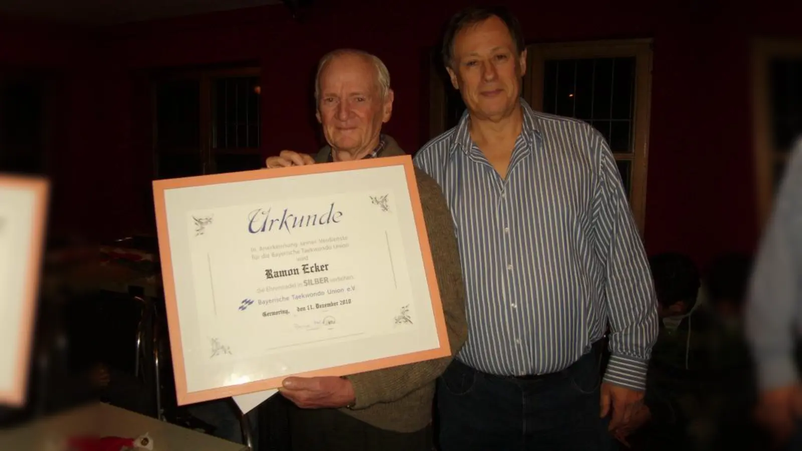 Ramon Ecker bleibt der Taekwondo Sportgemeinschaft e.V. als Ehrenmitglied erhalten. (Foto: pi)