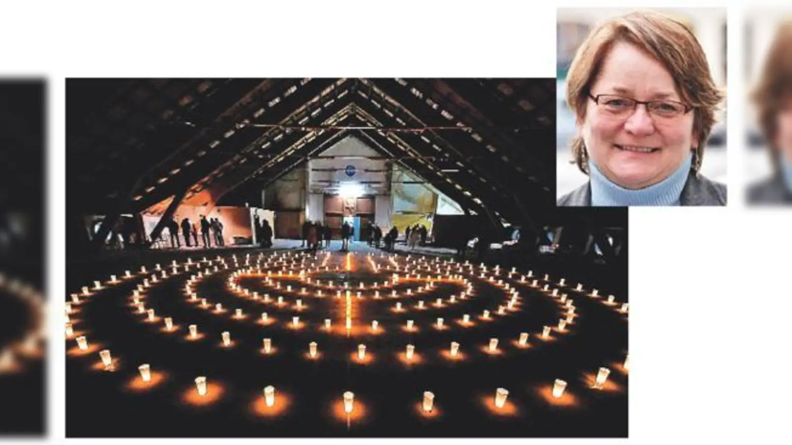 30 Jahre  (Foto: Hunderte von Kerzen bilden ein Labyrinth, das für den Lebensweg steht. Vereinsvorsitzende Helga Bogensperger investiert jeden Cent in die Kinder. 	J.R./sf)