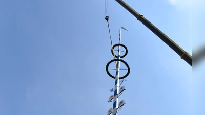 In Oberschleißheim wird dieser Baum heuer durch ein neues Stangerl ersetzt.  (Foto: Daniel Mielcarek)