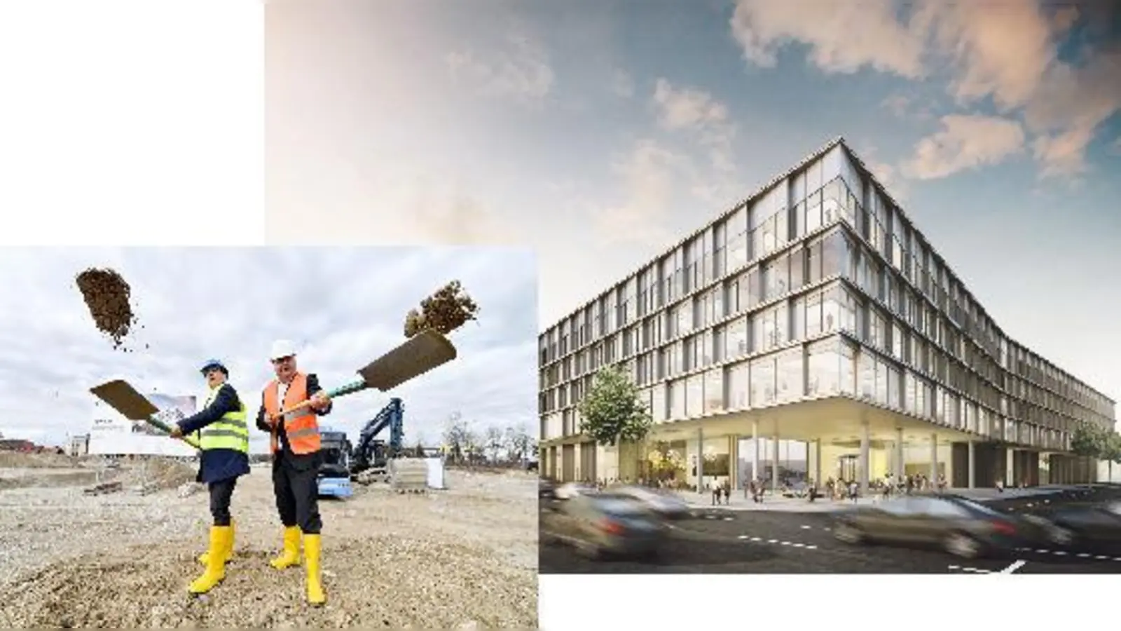 Das Hauptgebäude soll den Stadtteil optisch in einen neuen Look versetzen und so mit dem Geist der Zeit mitgehen. Der Spatenstich für das multifunktionelle Bugebäude soll die Kieswüste in ein modernes Bus- und Bürozentrum verwandeln. 	 (Fotos: MVG)