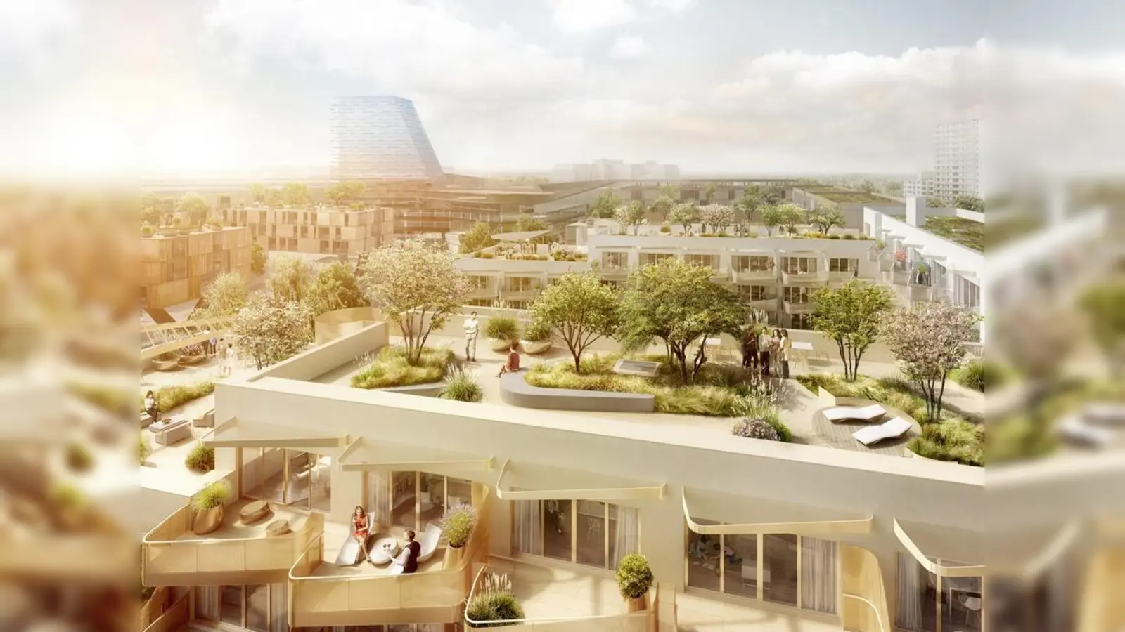 Mehr Grün und Platz zum Erholen, so sehen die Planer die Möglichkeiten für die Überplanung des Areals rund um den Hanns-Seidel-Platz. (Foto: Animation: BHB Bauträger GmbH)