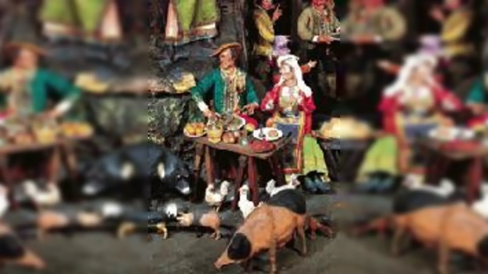 Pasta mit Tintenfisch und Brathendl anno 1750: Blick in die Tavernen-Szene aus einer neapolitanischen  (Foto: Bayer. Nationalmuseum München)