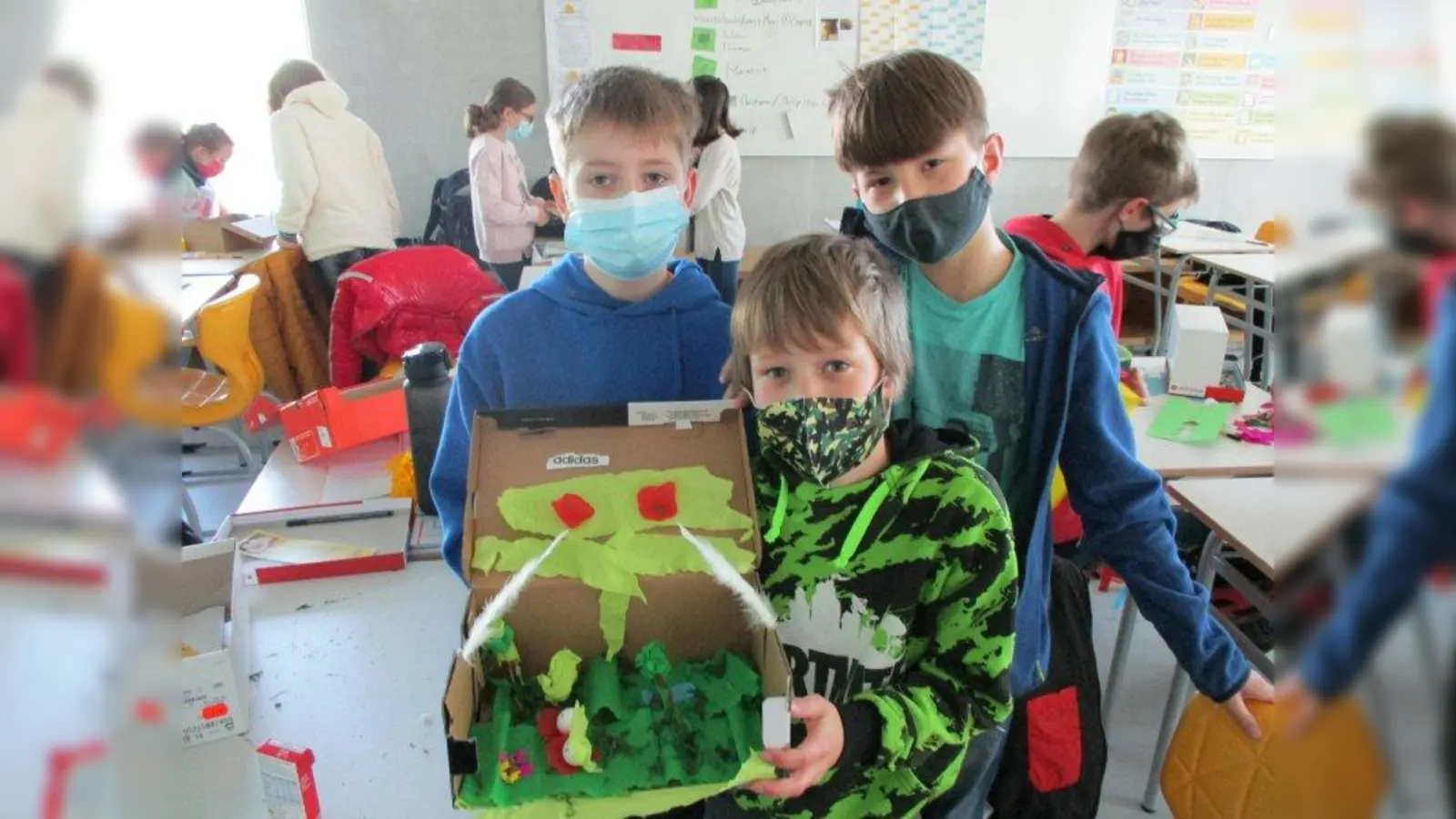 Nach dem Vorlesen waren die Klassen gefragt, das Gelesene umzusetzen. (Foto: Sch)