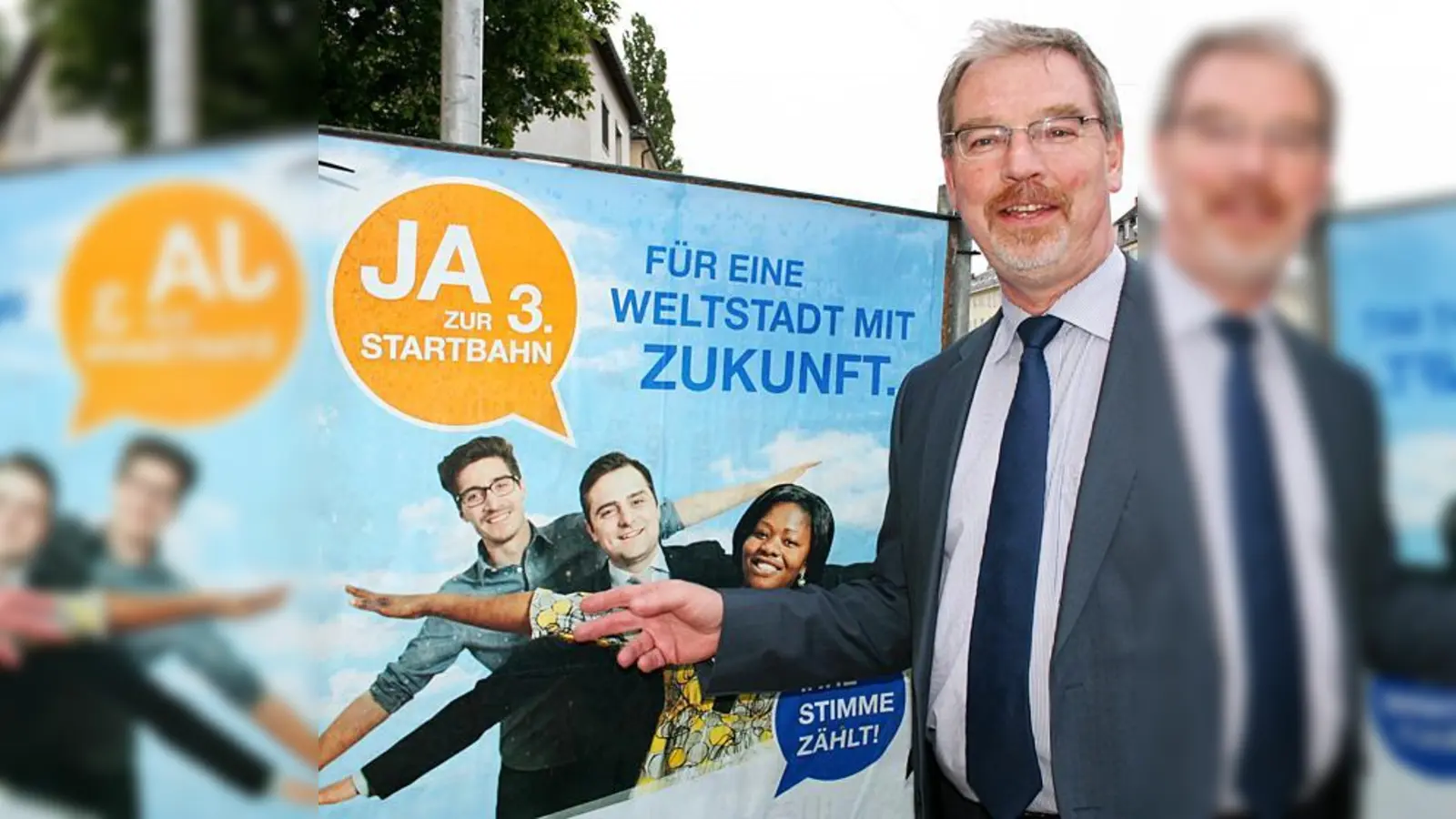 Der Moosacher Stadtrat Alexander Reissl (SPD) wirbt für den Flughafenausbau.  (Fotos: ws)