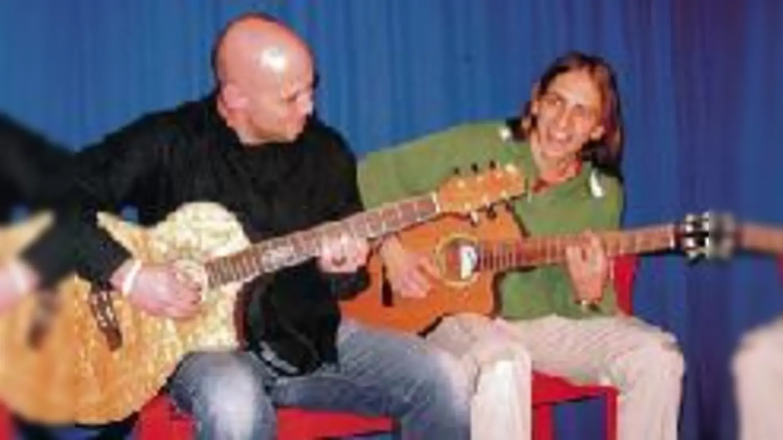 Die Liedermacher Michael Dietmayr (li.) und Christoph Weiherer überzeugen mit ihrem lustigen, aber auch nachdenklichem Programm.	 (Foto: Privat)