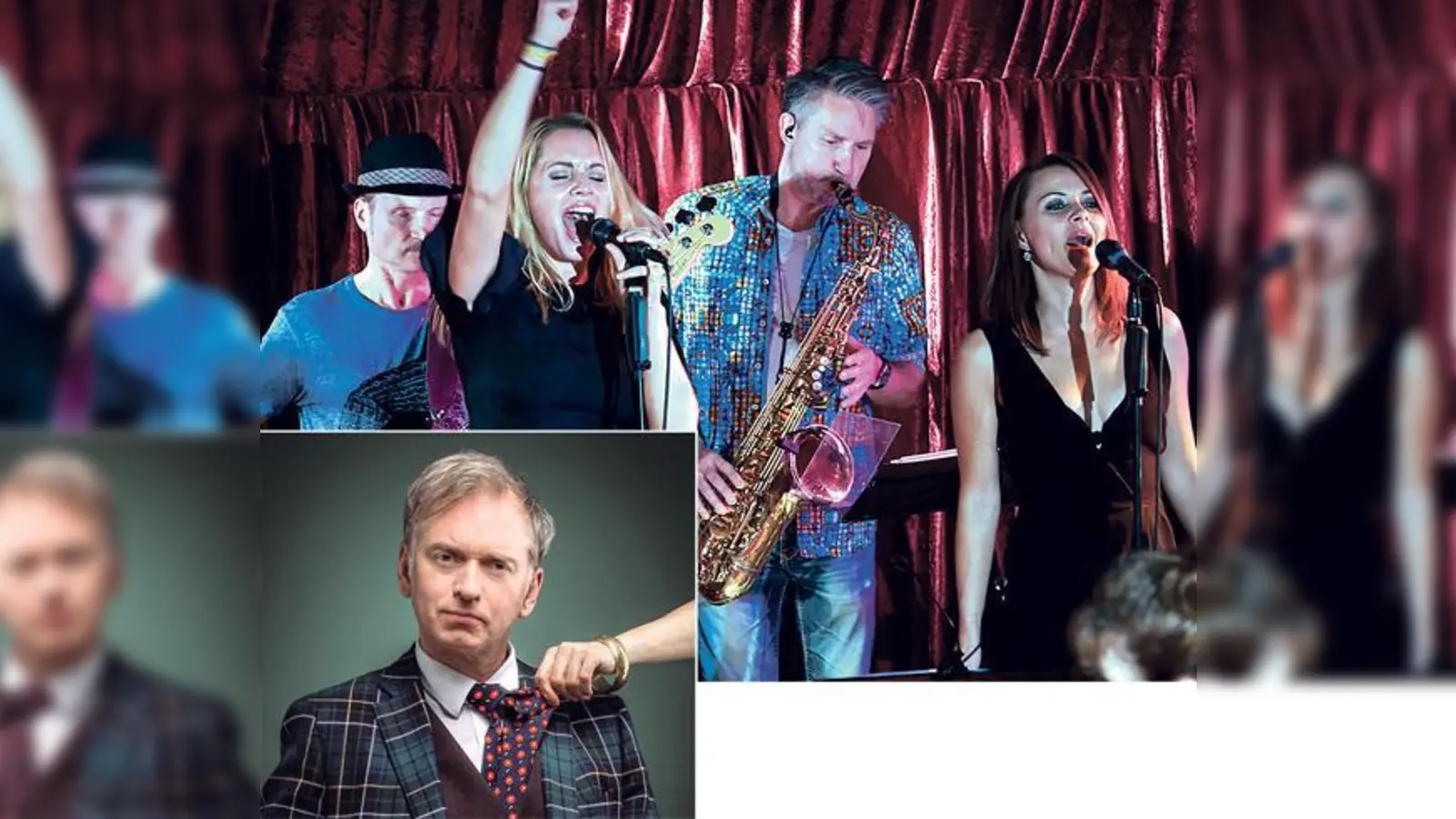 Die Mittendrin-Band sorgt am letzten Abend der Otterfinger Kulturwoche für Partystimmung unter den Gästen.	Foto klein: Christian Springer gehört zu den »Wiederholungstätern« in Otterfing, er ist am 29. Oktober zu sehen.  (Foto: Gregor Wiebe/VA)