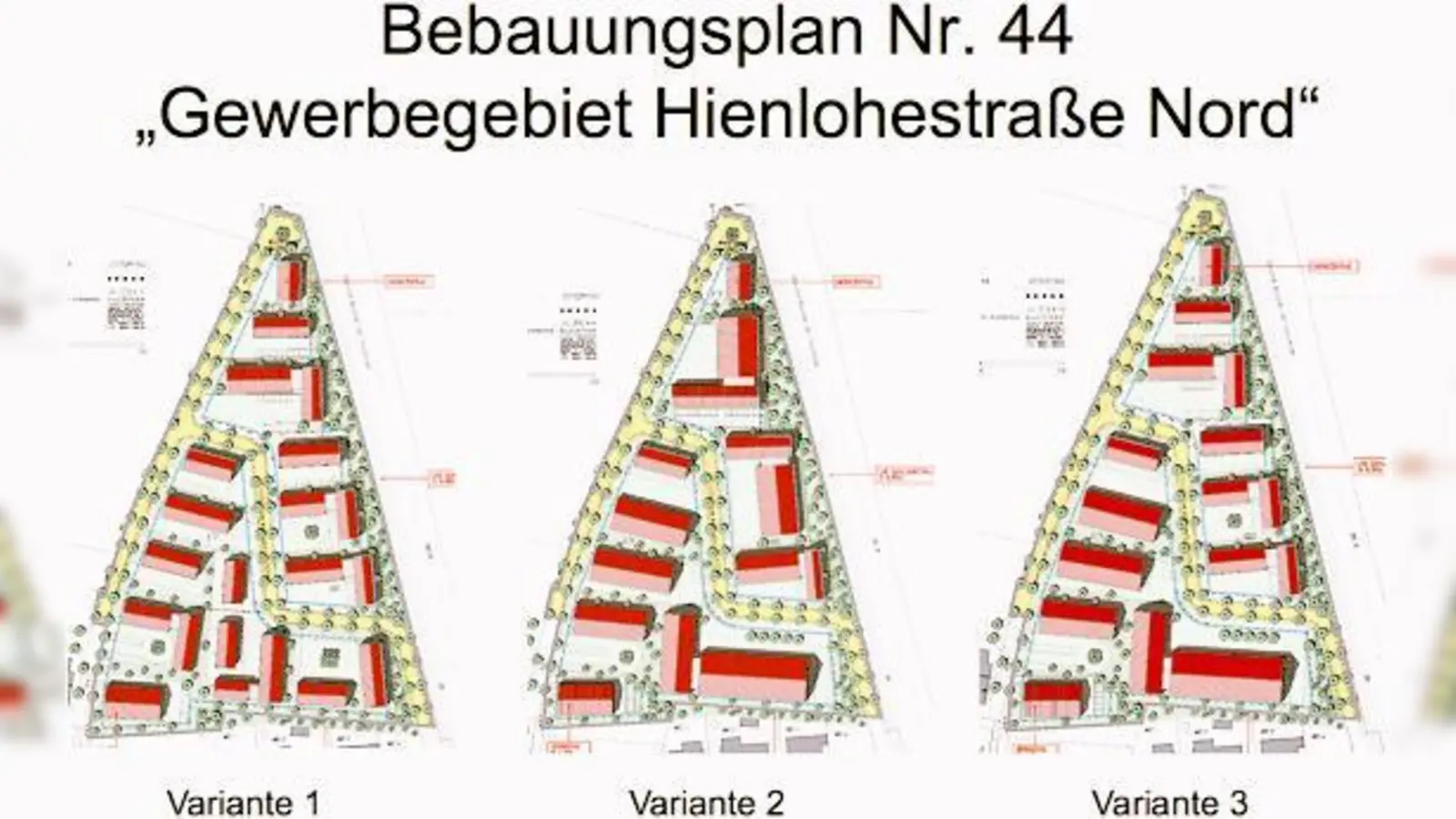 Drei Varianten sieht der Gemeinderat für das Gewerbegebiet vor. 	 (Foto: VA)
