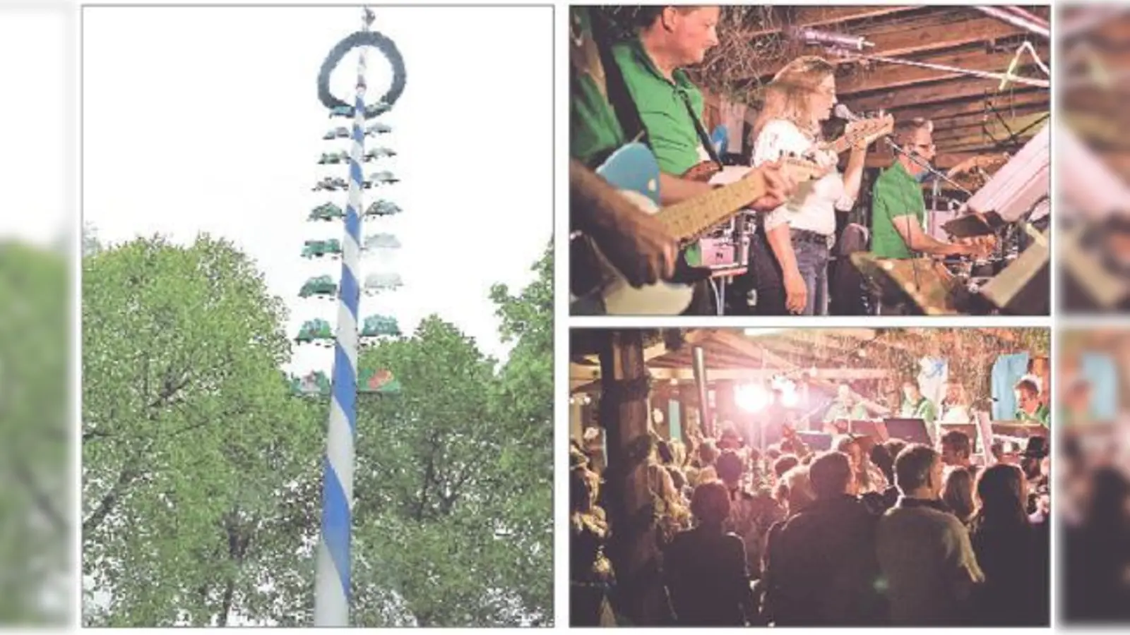 Das Prachstangerl steht: Gestiftet von Martin Wiesheu ziert der Maibaum wieder den Huuezziplatz. Beim Tanz in den Mai feiert die Johanneskirchner bis zum frühen Morgen.	 (Foto: T. Neumann, T. Jochim)