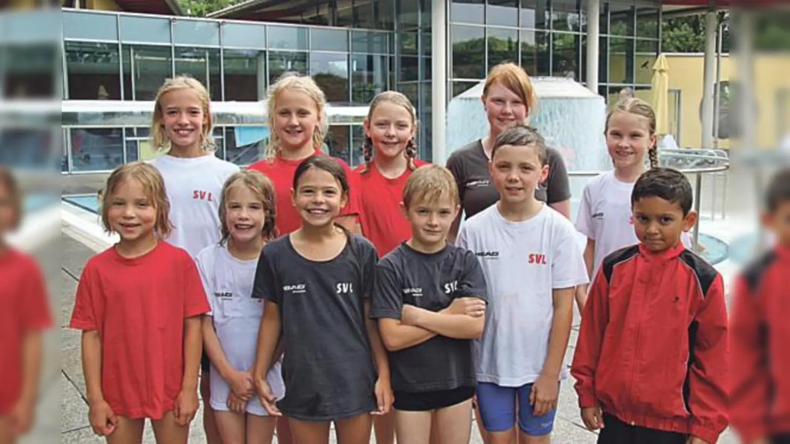 Die Nachwuchsschwimmer des SV Lohhof beim Neufahrner Pokalschwimmen. 	 (Foto: SV Lohhof)