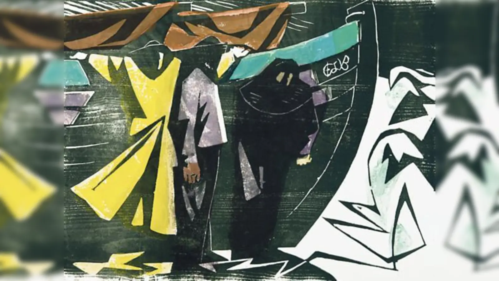 Gezeigt werden Farbholzschnitte von Eduard Bischoff.	 (Foto: © Bayerisches Nationalmuseum, München)