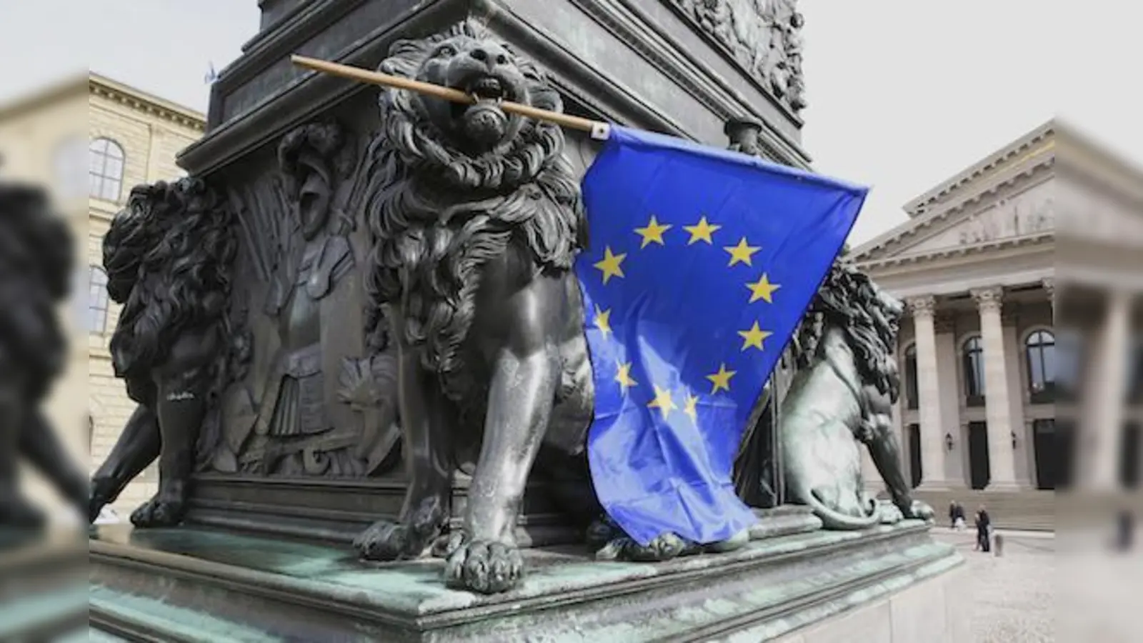 Der bayerische Löwe steht zur europäischen Einheit.    (Foto: Frank Lübke)