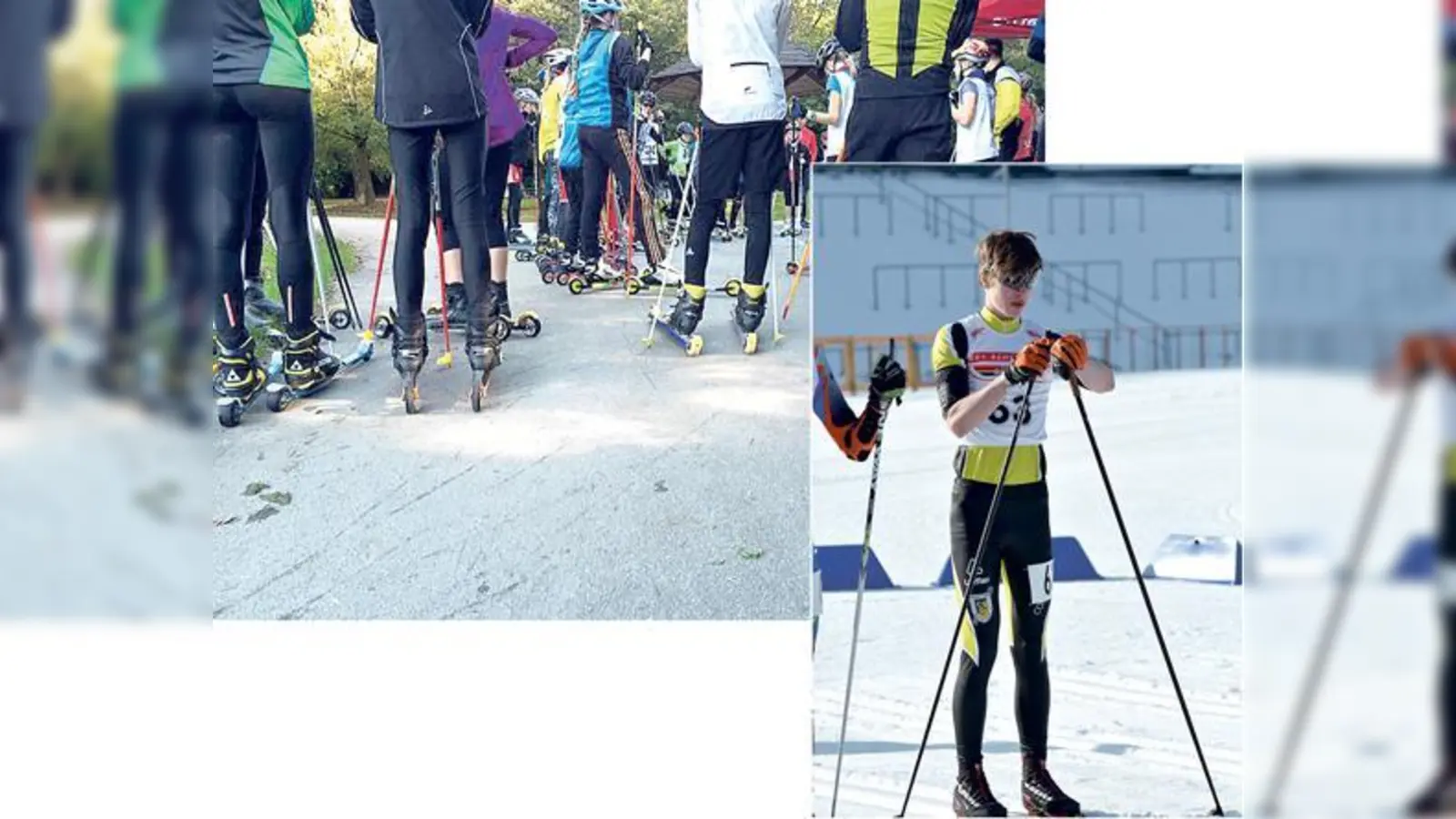 Nachwuchs-Langläufer des Skiclubs, Moritz Höflinger ist mittlerweile Bayrischer Vizemeister in der Altersklasse 14 im Klassischen Stil (Foto rechts). Skirollertraining des SC Hochvogel e.V. im Ostpark. 	 (Foto: SC Hochvogel e.V.)