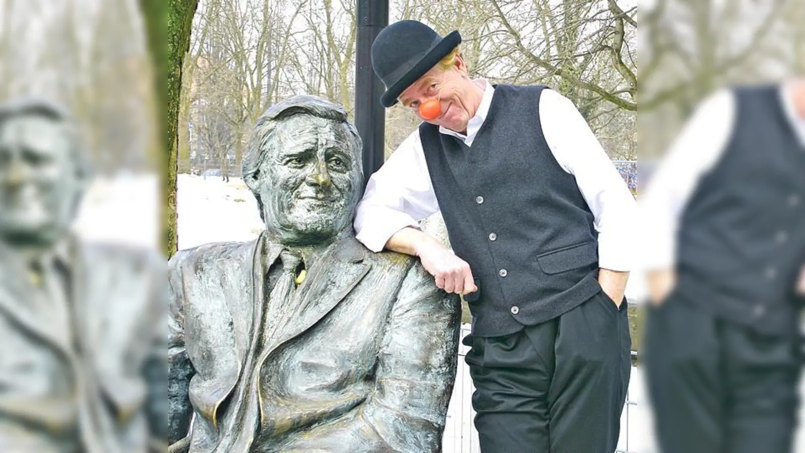 Zwei Tragikomiker unter sich: Viktor Schenkel hat den »Stenz« persönlich kennen gelernt  bei den Dreharbeiten für einen Werbespot.	 (Foto: Sylvie-Sophie Schindler)