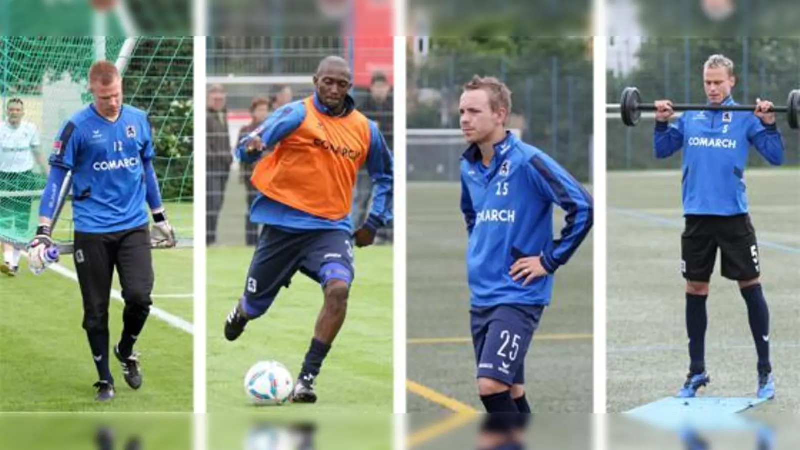 Neuzugänge: Timo Ochs, Collin Benjamin, Arne Feick und Dennis Malura (von links).  (Foto: A. Wild)