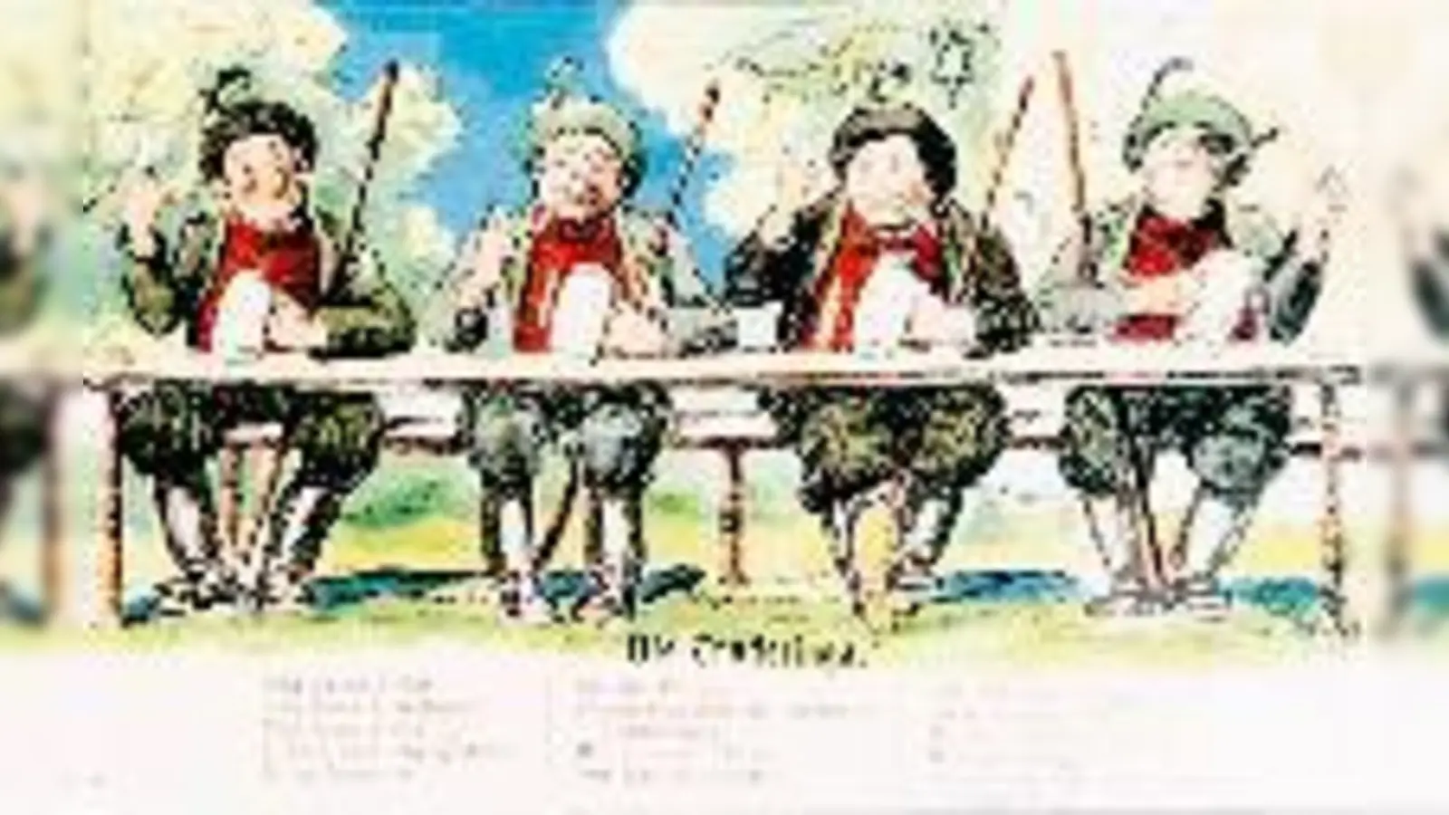 Das Titelbild des 2009er-Kalenders: Eine Postkarte aus dem Jahre 1909, unterlegt mit dem Text des bekannten »Truderinger Lied«.   (Foto: privat)