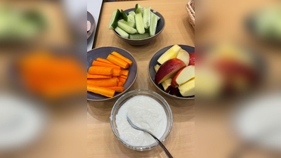 Gesund, abwechslungsreich und lecker, so ist das Frühstück, das dank brotZeit e.V. in der Grundschule am Wald kostenlos angeboten werden kann.  (Foto: hw)