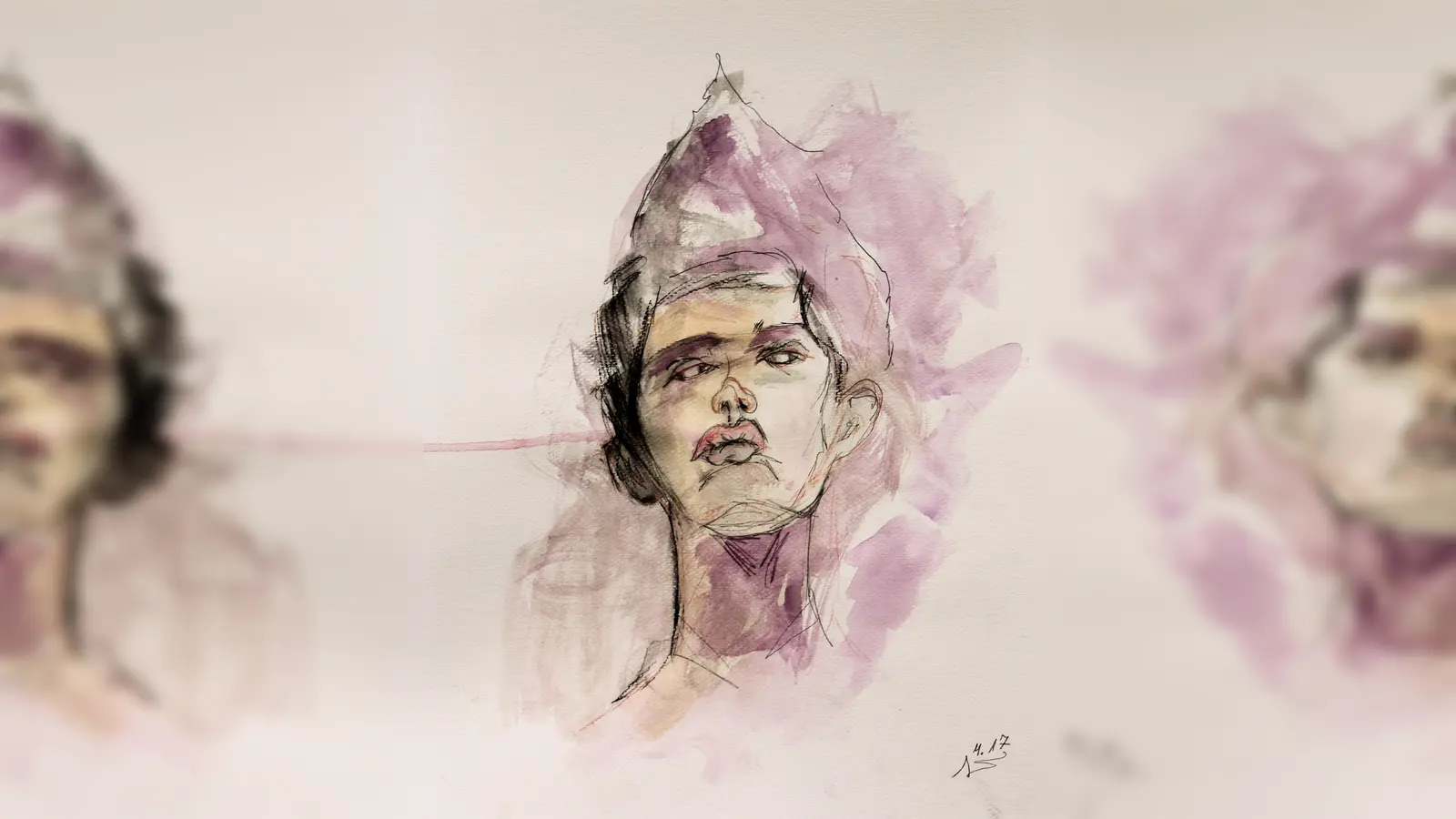 Aquarell auf Papier : "Es ist, wie es ist" von Mohamed Zalt. (Foto: © Kilian Ihler)