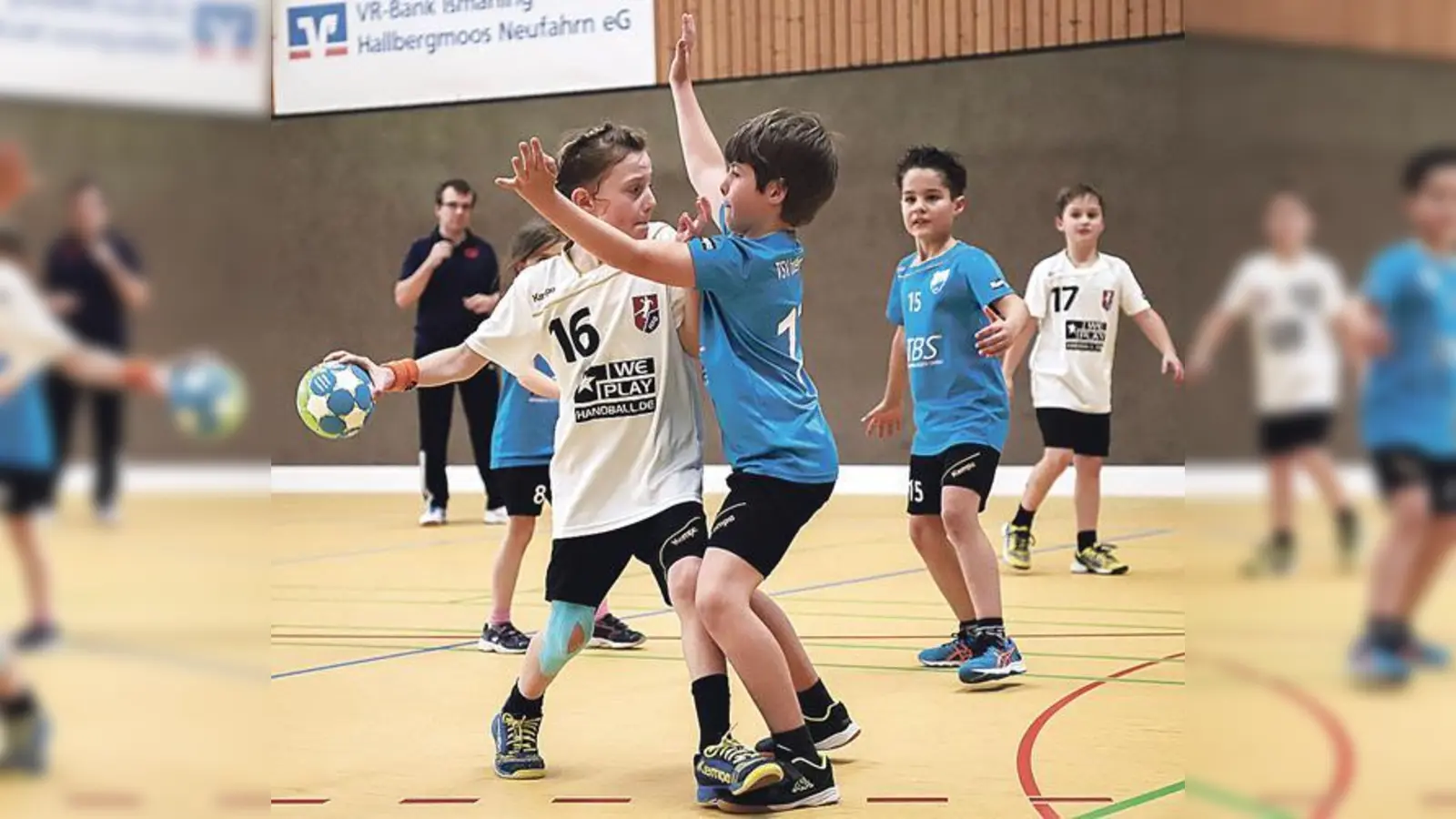 Bei der Rückrunde der Kinderhandball-Turniere geht der TSV Neufahrn (HSG Freising-Neufahrn) mit 3 Mannschaften an den Start: Einer gemischten E-Jugend (9-11 Jahre), einer männlichen F-Jugend (6-8 Jahre) und einer überwiegend weiblichen F-Jugend.  (F: Verein)