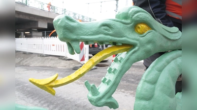 Der Lindwurm wurde in den nahezu originalen historischen Farbtönen lackiert. (Foto: job)