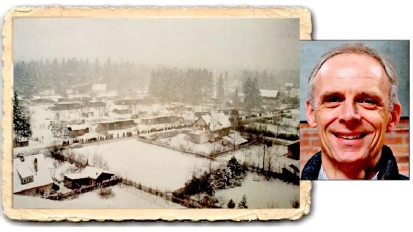 Der Zug der Gemeinde von der alten Waldkirche zur neuen Michaelskirche am 15. März 1964. Foto rechts: Dekan Mathis Steinbauer.	 (Fotos: Privat/Boschert)