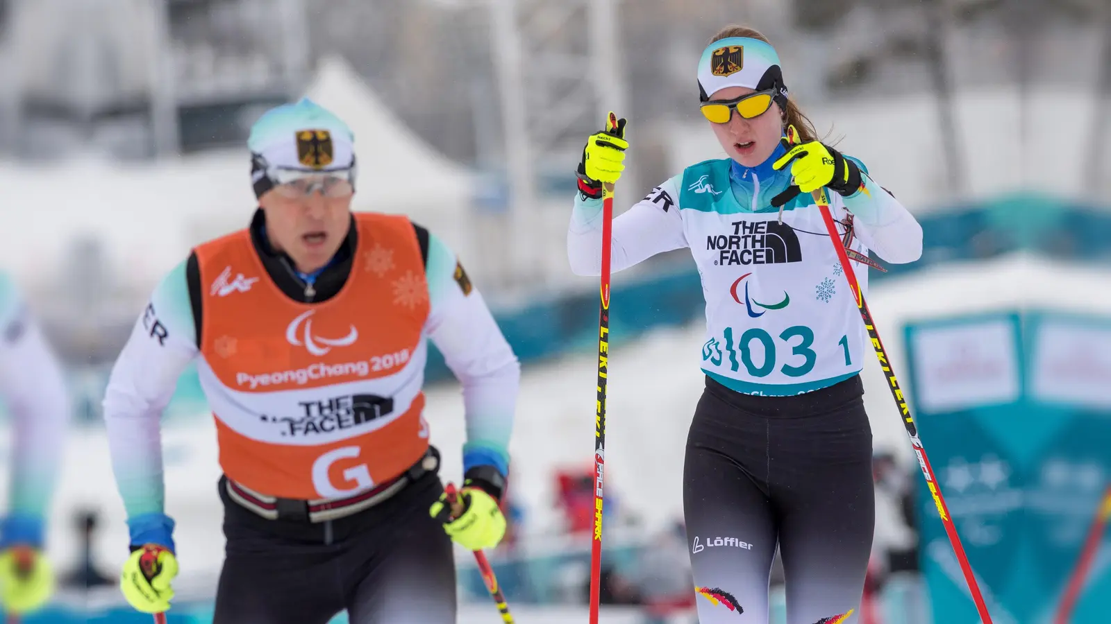 Was beim Schießen liegenblieb, machte Clara Klug auf der Strecke wieder wett. Ihr Guide Martin Härtl musste sich dafür ordentlich ins Zeug legen. (Foto: Oliver Kremer / DBS)