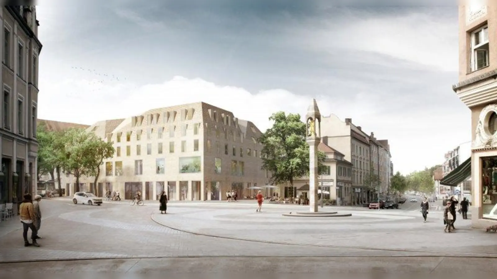 Steriles Geschäftshaus oder pulsierendes Leben am Pasinger Marienplatz? Die Begleitung der Umgestaltung des Platzes ist eins der nächsten Ziele des Stadtteilmanagements. (Foto: Graphik: Auer Weber)