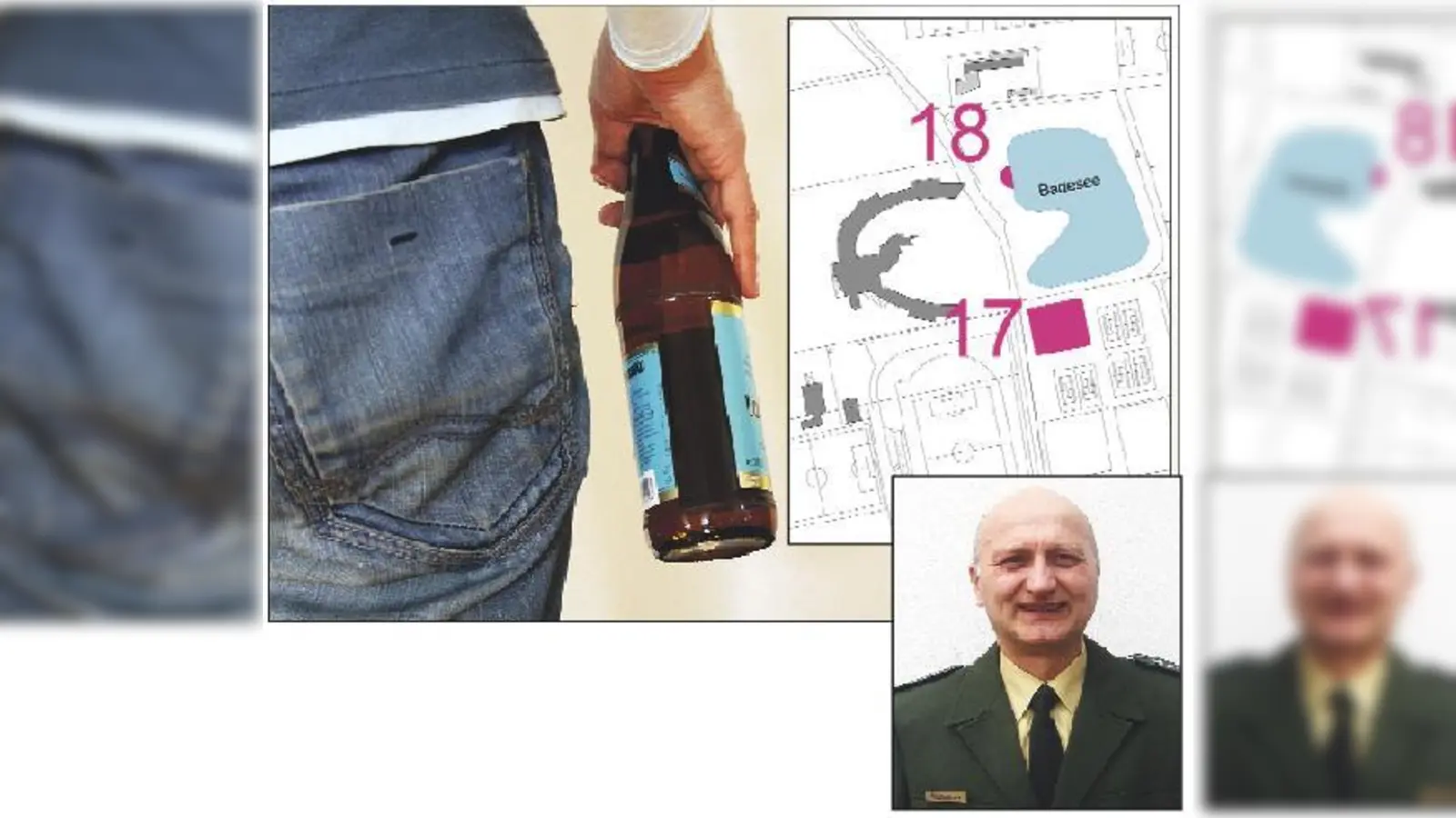 Hans-Peter Vogtleitner, Leiter der Neufahrner Polizei, hat vergangenes Jahr mit Beamten am Galgenbachweiher alkoholbedingte Platzverweise verteilt. Badesee und Skaterpark am Gymnasium (Halbrondell, Plan) sind beliebte Treffs des Nachwuchses.  (Foto: ko, P.)