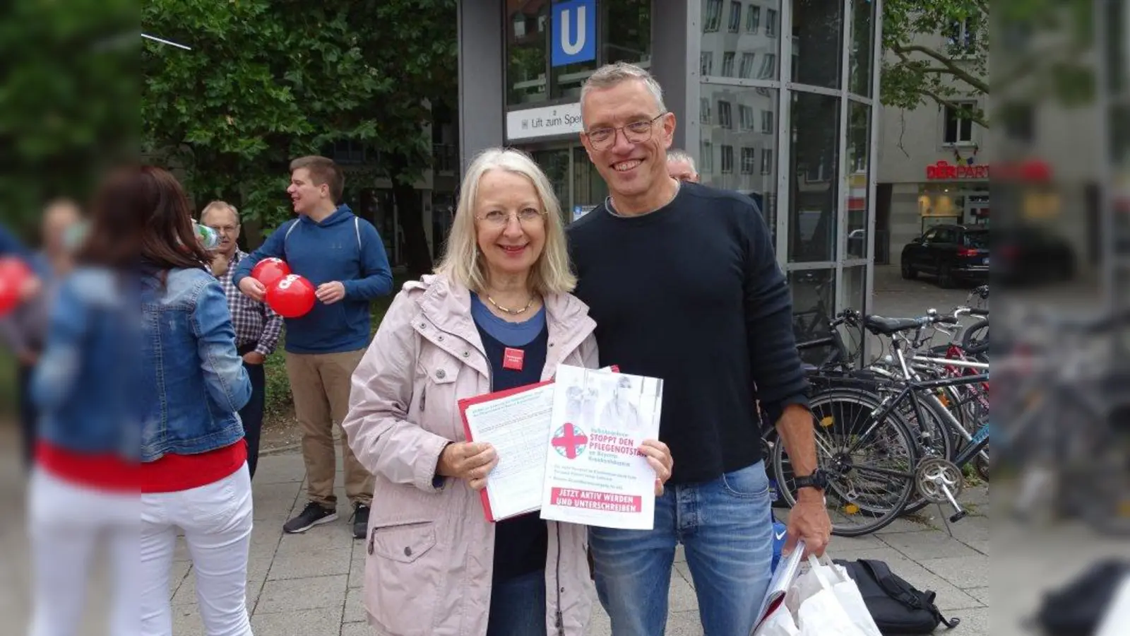 Die beiden Kandidaten Michael Ott (Landtag) und Barbara Turczynski-Hartje (Bezirkstag). (Foto: SPD)