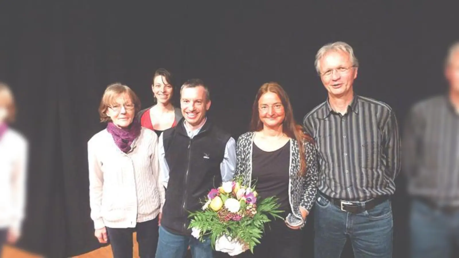 Der neue Vorstand (v. li.) Katherina Basan, Schriftführung / Pressereferat; Vanessa Rieger, Jugendreferat; Peter Wanner, 2. Vorsitz; Elke Piwowarsky, 1. Vorsitz; und Norbert Jacobs, Schatzmeister.	 (Foto: DAV)